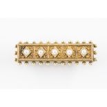 A VICTORIAN SEED PEARL BAR BROOCH