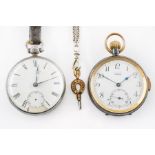 A GUN METAL CASED, KEYLESS WIND, OPENFACED QUARTER REPEATING POCKET WATCH AND TWO FURTHER...