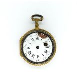 A CONTINENTAL GOLD PLATED OPENFACED KEY WIND POCKET WATCH