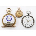 TWO POCKET WATCHES AND A FOB WATCH (3)