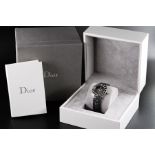 A DIOR CHRISTAL STEEL AND DIAMOND SET LADY'S WRISTWATCH