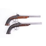 A PAIR OF GERMAN PERCUSSION TARGET PISTOLS BY TANNER OF HANNOVER (2)