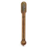 A GEORGE III MAHOGANY STICK BAROMETER