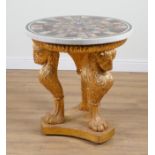 AN EARLY 19TH CENTURY ITALIAN CIRCULAR SPECIMEN MARBLE TABLE TOP