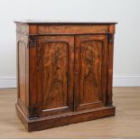 A VICTORIAN MARBLE TOP TWO DOOR COLLECTOR'S CABINET