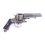 A FRENCH SIX SHOT 11mm PIN FIRE REVOLVER STAMPED 'LEFAUCHEAX'