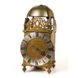 A JAMES II 30-HOUR BRASS HOOP AND PIN LANTERN CLOCK