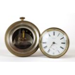 A BRASS CASED DRUM-SHAPED LEVER TIMEPIECE BY ROBERT ROSKELL, LIVERPOOL, NO. 53239 AND A BRASS...