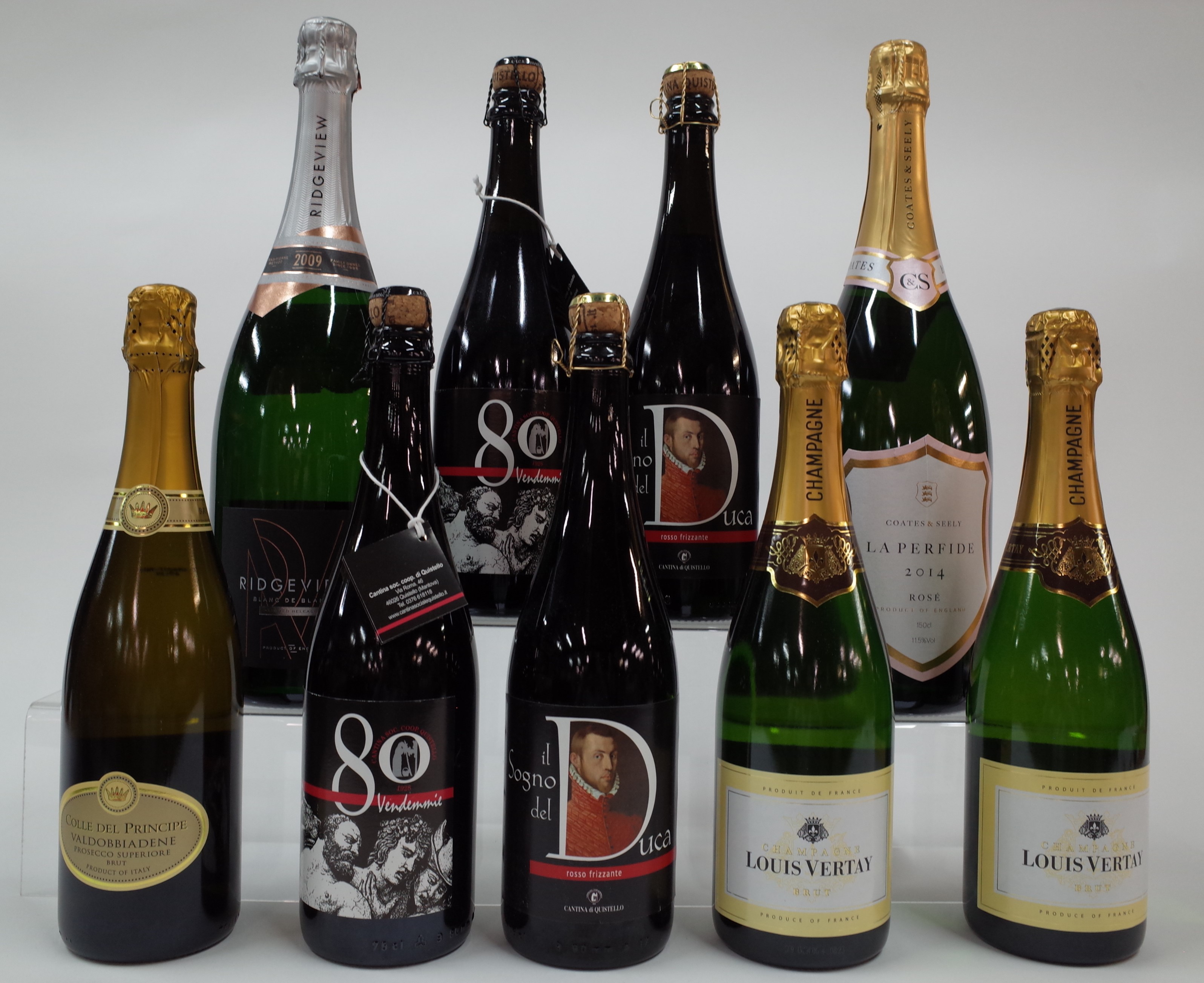 9 BOTTLES SPARKLING WINE AND CHAMPAGNE