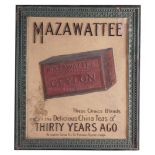 MAZAWATTEE CEYLON TEA, CARD ADVERTISING SIGN