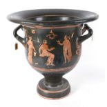 AN APULIAN RED FIGURE BELL-KRATER VASE ATTRIBUTED TO THE CIRCLE OF SNUB-NOSE PAINTER OR THE ‘H...