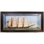 MARITIME INTEREST: A LATE VICTORIAN SHIP DIORAMA OF THE FOUR MASTED BARQUE ‘BEACH & BANK’