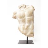 A RESIN TORSO OF APOLLO ON STAND