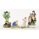FOUR STAFFORDSHIRE PEARLWARE FIGURES (4)