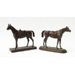 TWO BRONZE EQUESTRIAN SCULPTURES CAST AFTER MODELS BY ISADORE BONHEUR AND JULES MOIGNIEZ (2)