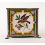 A MINTON MAJOLICA TILE JARDINIERE