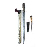 A MIDDLE EASTERN OR SOUTH EAST ASIAN DAGGER AND ANOTHER DAGGER (2)