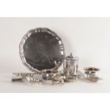 A GROUP OF SILVER AND PLATED WARES (10)