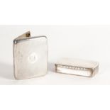 A SILVER SNUFF BOX AND A SILVER CIGARETTE CASE (2)