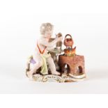 A MEISSEN FIGURE EMBLEMATIC OF FIRE