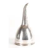 A GEORGE III SILVER WINE FUNNEL