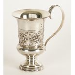 A GEORGE IV SILVER CAMPANA SHAPED MUG