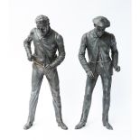TWO EDWARDIAN ZINC ALLOY FIGURES OF AN ARCHITECT AND ENGINEER (2)