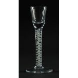 AN OPAQUE TWIST CORDIAL GLASS