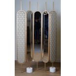 A GOLD PAINTED FIVE FOLD ROOM DIVIDER