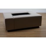 ‘SOFA & CHAIR COMPANY’ A GREY LEATHER UPHOLSTERED COFFEE TABLE