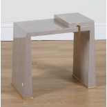 ‘BAKER’ A GREY LACQUER AND BRONZE SIDE TABLE