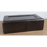 A LEATHER FAUX SHAGREEN RECTANGULAR FOOTSTOOL