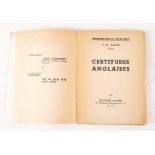 LAPIE, Pierre-Olivier (1901-94). Certitudes Anglaises, Paris, 1938, wrappers. FIRST EDITION,...