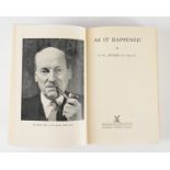 ATTLEE, Clement (1883-1967). As It Happened, London, 1954, 8vo, illustrations, original cloth....