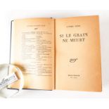 GIDE, Andre (1869-1951). Si le Grain ne Meurt, Paris, [1947], 8vo, later blue cloth. "142e...