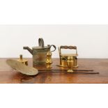 A COLLECTION OF BRASS AND OTHER KITCHENALIA (QTY)