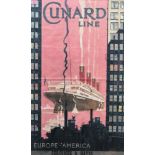 CUNARD LINE EUROPE-AMERICA POSTER