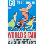 GO BY ALL MEANS WORLD'S FAIR NEW YORK ADVERTISING POSTER
