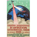 EXPOSITION INTERNATIONALE D'AVIATION, A RENCH AVIATION POSTER