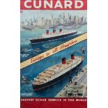 CUNARD, EUROPE TO ALL AMERICA TRAVEL POSTER
