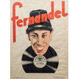 FERNANDEL MUSIC POSTER BY JEAN JOSE LUMICINE