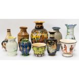 A GROUP OF EARLY TO MID 20TH CENTURY DECORATIVE VASES (10)