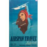 CORSICA AWAITS YOU AIRSPAN TRAVEL LIMITED TRAVEL POSTER