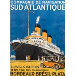 COMPAGNIE DE NAVIGATION SUD-ANTLANTIQUE TRAVEL POSTER