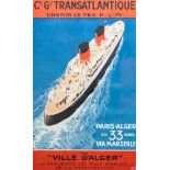 COMPAGNIE GÉNÉRALE TRANSATLANTIQUE: A FRENCH TRAVEL POSTER BY SANDY HOOK (1879-1960)