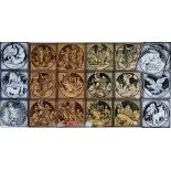 JOHN MOYR SMITH FOR MINTONS: A GROUP OF PRINTED EARTHENWARE TILES (19)