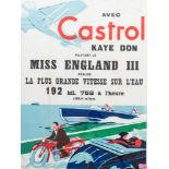 CASTROL MISS ENGLAND III VINTAGE POSTER BY MAX GOTTSCHALK