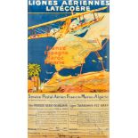 LIGNES AERIENNES LATECOERE LITHOGRAPH ON METAL