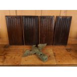 FOUR 17TH CENTURY OAK LINEN FOLD PANELS (5)