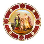 A VIENNA-STYLE PORCELAIN PLATE, `GRAZIEN U. AMOR'